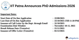 IIT Patna Announces PhD Admissions 2026
